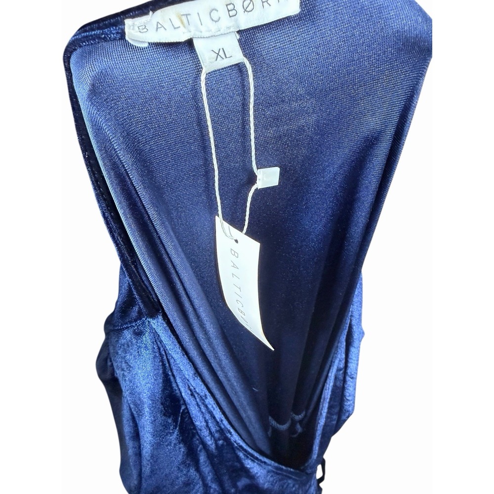 Baltic Born Velvet Wrap Dress NWT Sapphire Blue Long Sleeve Maxi Sz XL Holiday - Picture 14 of 15